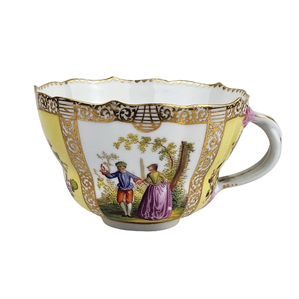 Antique Meissen Large Porcelain Teacup No Saucer